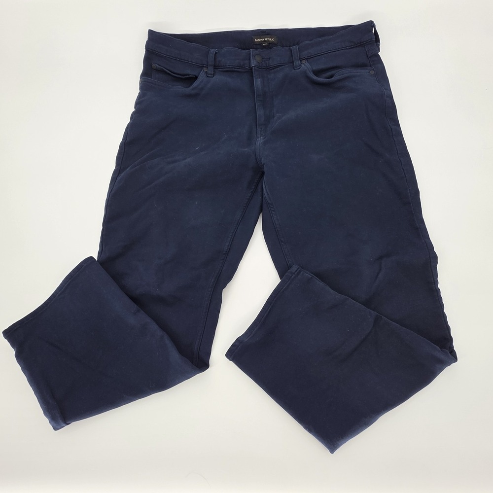 Banana Republic Jeans Mens 38x29 Blue Slim Fit Straight Stretch 5 Pocket Pants